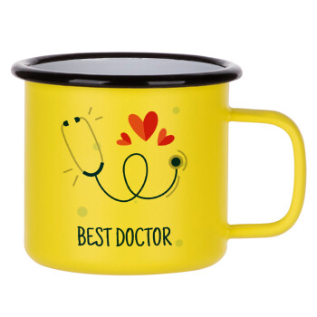 Best Doctor, Κούπα Μεταλλική εμαγιέ ΜΑΤ Κίτρινη 360ml
