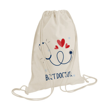 Best Doctor, Backpack bag GYMBAG natural (28x40cm)