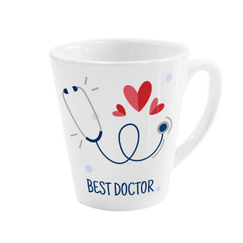 Best Doctor, Κούπα κωνική Latte Λευκή, κεραμική, 300ml