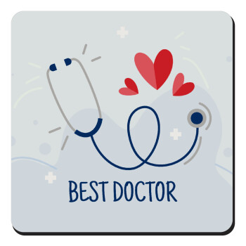 Best Doctor, Τετράγωνο μαγνητάκι ξύλινο 9x9cm