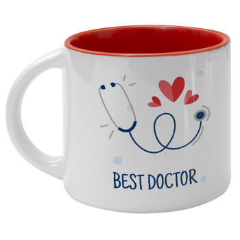 Best Doctor, Κούπα κεραμική 400ml Λευκή/Κόκκινη