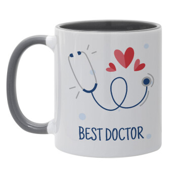 Best Doctor, Κούπα χρωματιστή γκρι, κεραμική, 330ml
