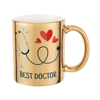 Best Doctor, Κούπα κεραμική, χρυσή καθρέπτης, 330ml
