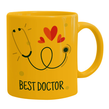 Best Doctor, Κούπα, κεραμική κίτρινη, 330ml