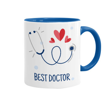 Best Doctor, Κούπα χρωματιστή μπλε, κεραμική, 330ml