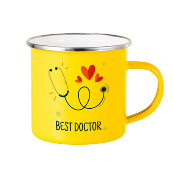 Best Doctor, Κούπα Μεταλλική εμαγιέ Κίτρινη 360ml