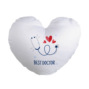 Best Doctor, Μαξιλάρι καναπέ καρδιά 40x40cm περιέχεται το  γέμισμα