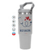 GREY color, 890ml (30oz) stainless Steel Tumbler with Handle