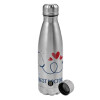 Metallic water bottle, stainless steel, 750ml