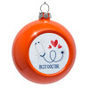 Orange Christmas tree ornament bauble 8cm