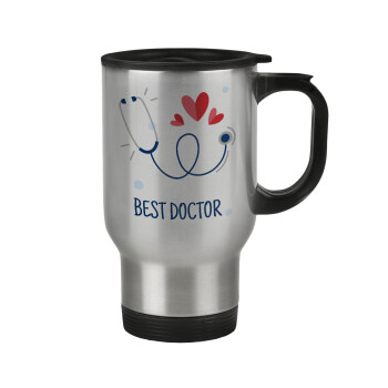 Best Doctor, Stainless steel travel mug with lid, double wall 450ml