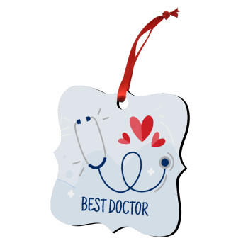 Best Doctor, Στολίδι Χριστουγεννιάτικο στολίδι polygon ξύλινο 7.5cm
