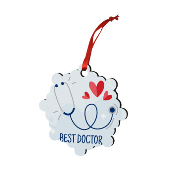 Best Doctor, Στολίδι Χριστουγεννιάτικο στολίδι snowflake ξύλινο 7.5cm
