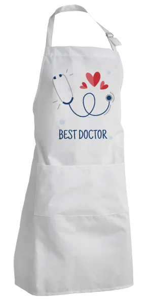 Best Doctor — Ποδιά μαγειρικής Σεφ Ολόσωμη Ενήλικων (με ρυθμιστικά και 2 τσέπες, one size)