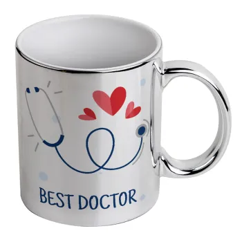 Best Doctor, Mug ceramic, silver mirror, 330ml