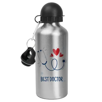 Best Doctor, Μεταλλικό παγούρι νερού, Ασημένιο, αλουμινίου 500ml