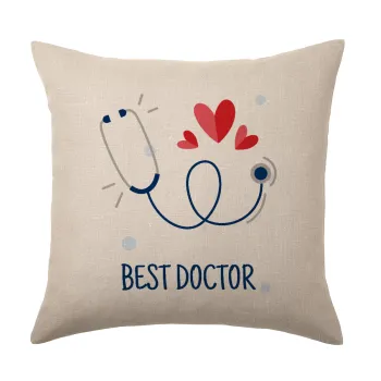 Best Doctor, Μαξιλάρι καναπέ ΛΙΝΟ 40x40cm περιέχεται το  γέμισμα