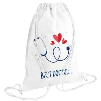 Best Doctor, Backpack pouch GYMBAG white (28x40cm)
