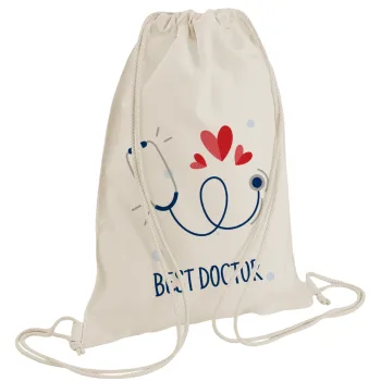 Best Doctor, Backpack bag GYMBAG natural (28x40cm)