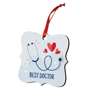 Best Doctor, Στολίδι Χριστουγεννιάτικο στολίδι polygon ξύλινο 7.5cm