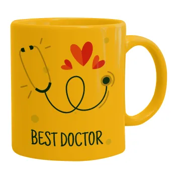 Best Doctor, Κούπα, κεραμική κίτρινη, 330ml