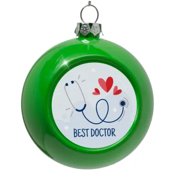 Best Doctor, Green Christmas tree ornament bauble 8cm