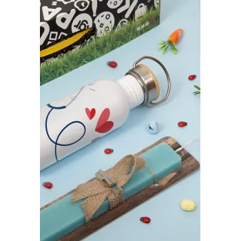 Best Doctor, Πασχαλινή Λαμπάδα με παγούρι μεταλλικό (620ml, stainless steel) & κερί αρωματικό πλακέ (30cm) (ΤΙΡΚΟΥΑΖ)