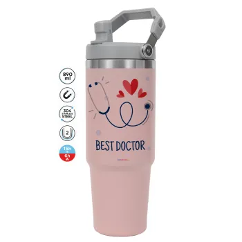 Best Doctor, Pink color, 890ml (30oz) stainless Steel Tumbler with Handle