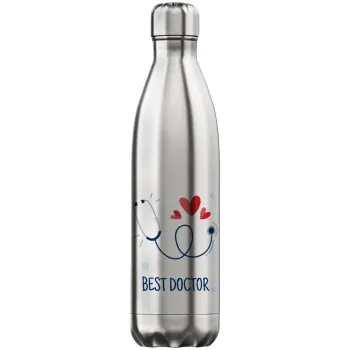 Best Doctor, Μεταλλικό παγούρι θερμός Inox (Stainless steel), διπλού τοιχώματος, 750ml