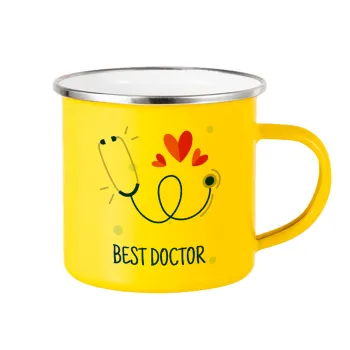 Best Doctor, Κούπα Μεταλλική εμαγιέ Κίτρινη 360ml