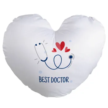 Best Doctor, Μαξιλάρι καναπέ καρδιά 40x40cm περιέχεται το  γέμισμα