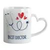 Mug heart handle, ceramic, 330ml
