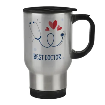 Best Doctor, Κούπα ταξιδιού ανοξείδωτη με καπάκι, διπλού τοιχώματος (θερμό) 450ml