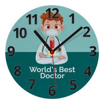 World's Best Doctor, Ρολόι τοίχου γυάλινο (20cm)