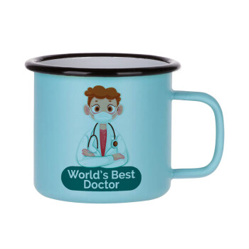 World's Best Doctor, Κούπα Μεταλλική εμαγιέ ΜΑΤ σιέλ 360ml