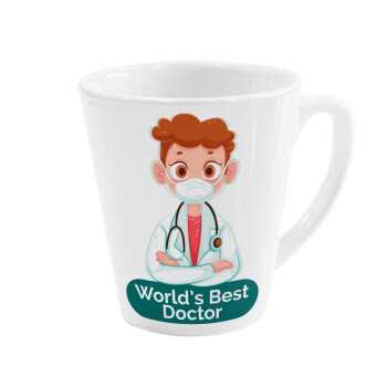 World's Best Doctor, Κούπα κωνική Latte Λευκή, κεραμική, 300ml