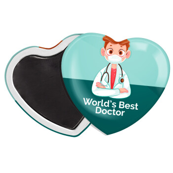 World's Best Doctor, Μαγνητάκι καρδιά (57x52mm)