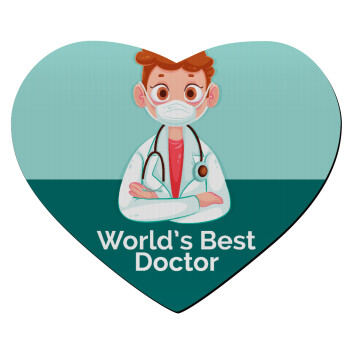 World's Best Doctor, Mousepad heart 23x20cm