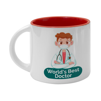 World's Best Doctor, Κούπα κεραμική 400ml Λευκή/Κόκκινη