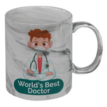 World's Best Doctor, Mug ceramic marble style, 330ml