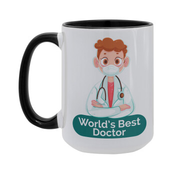 World's Best Doctor, Κούπα Mega 15oz, κεραμική Μαύρη, 450ml