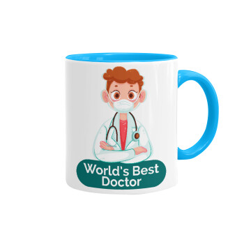 World's Best Doctor, Mug colored light blue, ceramic, 330ml
