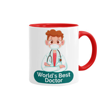 World's Best Doctor, Mug colored red, ceramic, 330ml