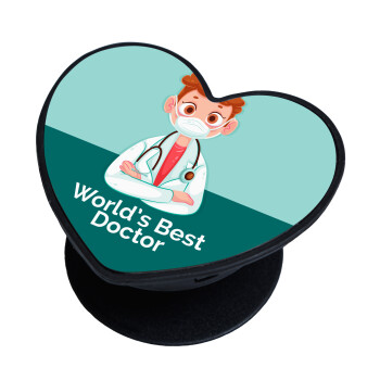 World's Best Doctor, Phone Holders Stand  καρδιά Μαύρο Βάση Στήριξης Κινητού στο Χέρι