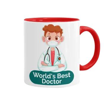 World's Best Doctor, Mug colored red, ceramic, 330ml