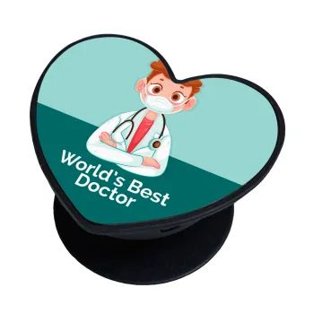 World's Best Doctor, Phone Holders Stand  καρδιά Μαύρο Βάση Στήριξης Κινητού στο Χέρι