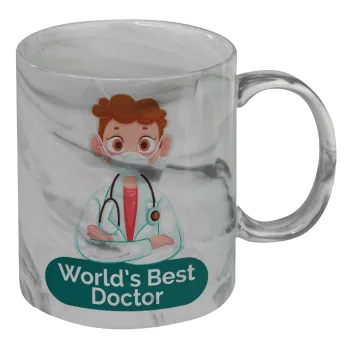 World's Best Doctor, Κούπα κεραμική, marble style (μάρμαρο), 330ml