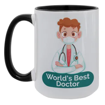 World's Best Doctor, Κούπα Mega 15oz, κεραμική Μαύρη, 450ml
