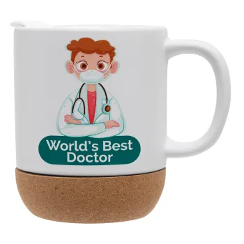 World's Best Doctor, Κούπα, κεραμική με βάση φελού και καπάκι (ΜΑΤ), 330ml