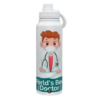 World's Best Doctor, Θερμός 1L Ανοξείδωτο με Βάση Κινητού & Διπλά Τοιχώματα